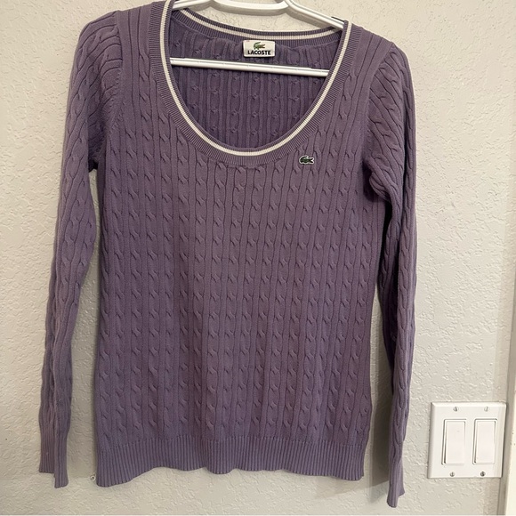 Lacoste Sweaters - Lacoste Women’s Purple‎ Knit Long Sleeve Sweater Size 38/M